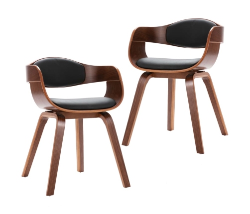 vidaXL virtuves krēsli, 2 gab., liekts koks un mākslīgā āda