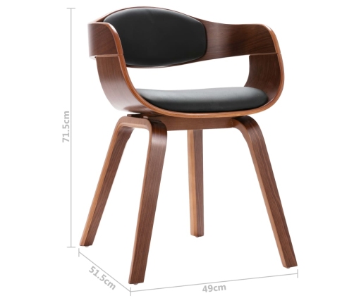 vidaXL virtuves krēsli, 2 gab., liekts koks un mākslīgā āda