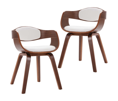 vidaXL virtuves krēsli, 2 gab., liekts koks un mākslīgā āda