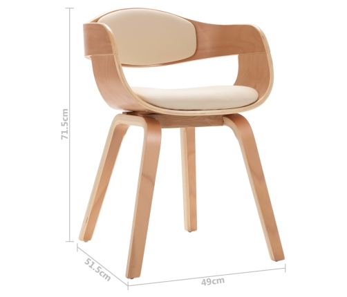 vidaXL virtuves krēsli, 2 gab., liekts koks un mākslīgā āda