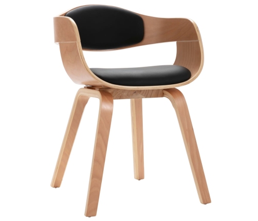 vidaXL virtuves krēsli, 2 gab., liekts koks un mākslīgā āda