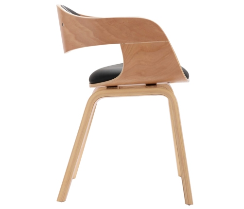 vidaXL virtuves krēsli, 2 gab., liekts koks un mākslīgā āda