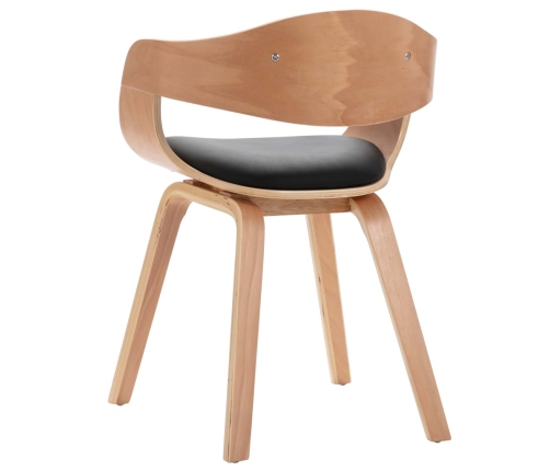 vidaXL virtuves krēsli, 2 gab., liekts koks un mākslīgā āda