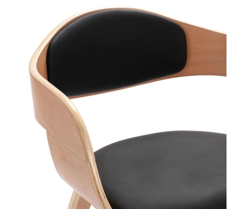 vidaXL virtuves krēsli, 2 gab., liekts koks un mākslīgā āda