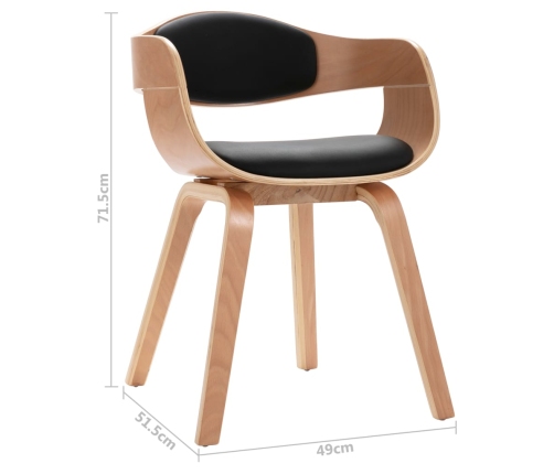 vidaXL virtuves krēsli, 2 gab., liekts koks un mākslīgā āda