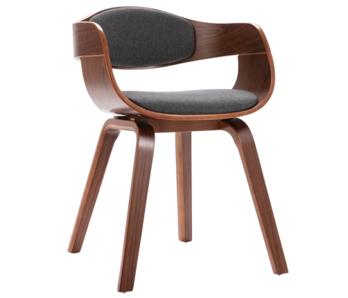 vidaXL virtuves krēsli, 2 gab., liekts koks un audums, pelēki