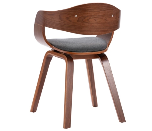 vidaXL virtuves krēsli, 2 gab., liekts koks un audums, pelēki