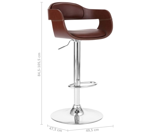 vidaXL bāra krēsls, brūna mākslīgā āda