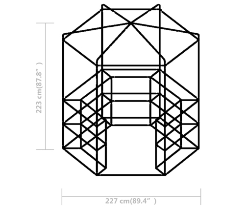 vidaXL siltumnīca ar plauktiem, tērauds, 227x223 cm