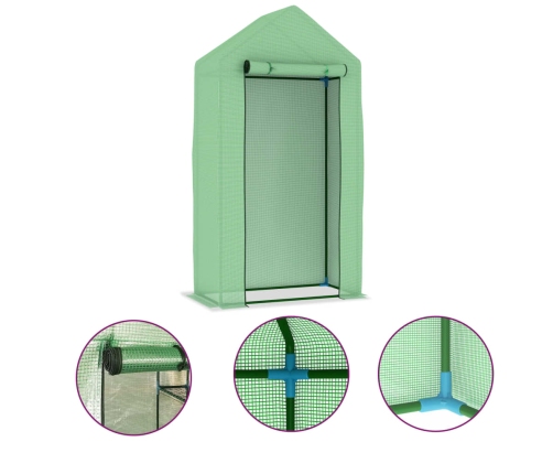 vidaXL siltumnīca ar tērauda pamatni, 0,5 m², 1x0,5x1,9 m