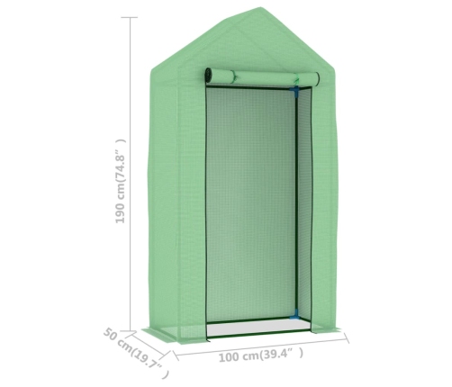 vidaXL siltumnīca ar tērauda pamatni, 0,5 m², 1x0,5x1,9 m