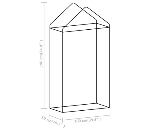 vidaXL siltumnīca ar tērauda pamatni, 0,5 m², 1x0,5x1,9 m