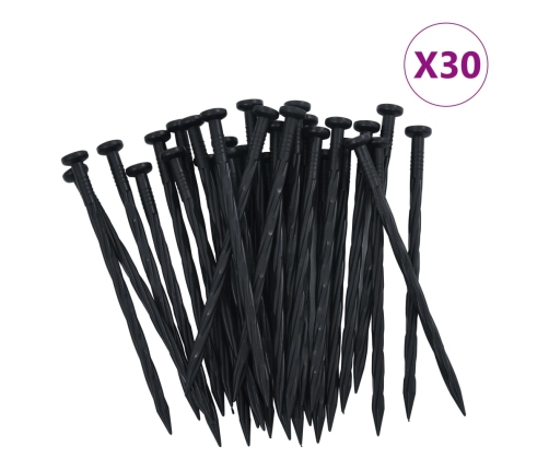 vidaXL zāliena apmale ar 30 mietiņiem, elastīga, 10 m, 5 cm