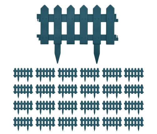 vidaXL zāliena apmales, 25 gab., zaļas, 10 m, PP