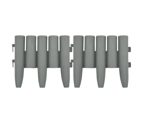 vidaXL zāliena apmales, 36 gab., pelēkas, 10 m, PP