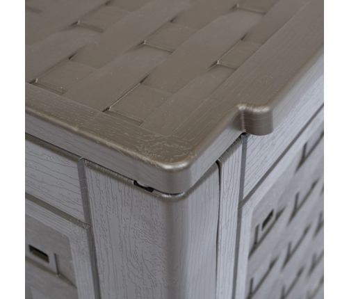 vidaXL komposta kastes, 2 gab., brūnas, 60x60x83 cm, 600 L, plastmasa