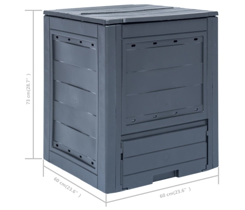 vidaXL dārza komposta kastes, 3 gab., pelēkas, 60x60x73 cm, 780 L
