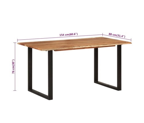 Virtuves Galds, 154X80X76 Cm, Akācijas Masīvkoks Vidaxl