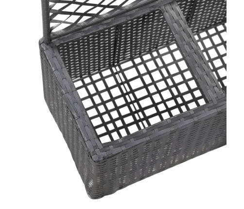 vidaXL vīteņaugu režģis ar 2 augstām kastēm, 58x30x107 cm, melns PE