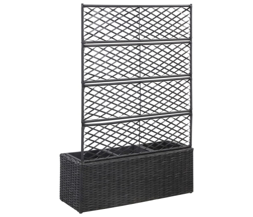 vidaXL vīteņaugu režģis ar 3 augstām kastēm, 83x30x130 cm, melns PE