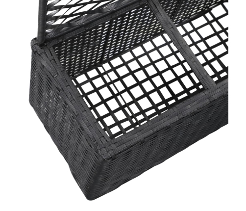 vidaXL vīteņaugu režģis ar 3 augstām kastēm, 83x30x130 cm, melns PE