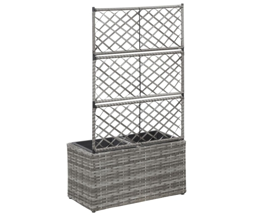 vidaXL vīteņaugu režģis ar 2 augstām kastēm, pelēks, 30x30x107 cm, PE