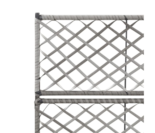 vidaXL vīteņaugu režģis ar 2 augstām kastēm, pelēks, 30x30x107 cm, PE