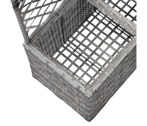 vidaXL vīteņaugu režģis ar 2 augstām kastēm, pelēks, 30x30x107 cm, PE