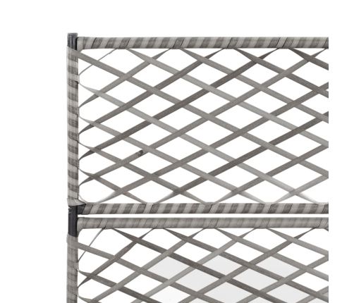 vidaXL vīteņaugu režģis ar 3 augstām kastēm, pelēks, 83x30x130 cm, PE