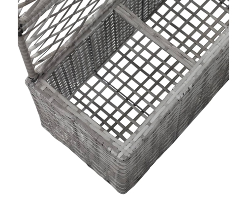 vidaXL vīteņaugu režģis ar 3 augstām kastēm, pelēks, 83x30x130 cm, PE