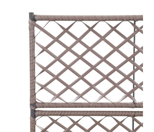 vidaXL vīteņaugu režģis ar 2 augstām kastēm, brūns, 30x30x107 cm, PE