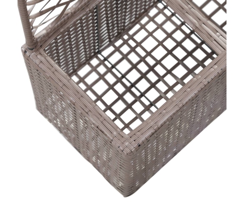 vidaXL vīteņaugu režģis ar 2 augstām kastēm, brūns, 30x30x107 cm, PE