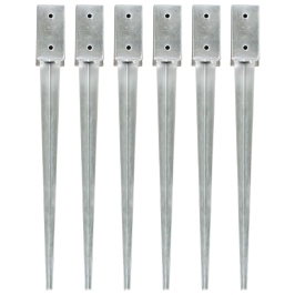 Zemes Mietiņi, 6 Gab., Sudraba Krāsa, 7X7X75 Cm, Tērauds Vidaxl