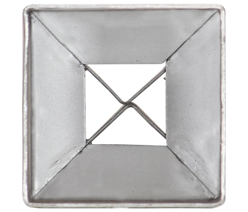 vidaXL zemes mietiņi, 6 gab., sudraba krāsa, 7x7x75 cm, tērauds