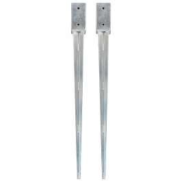 Zemes Mietiņi, 2 Gab., Sudraba Krāsa, 7X7X90 Cm, Tērauds Vidaxl