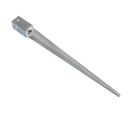 vidaXL zemes mietiņi, 2 gab., sudraba krāsa, 7x7x90 cm, tērauds