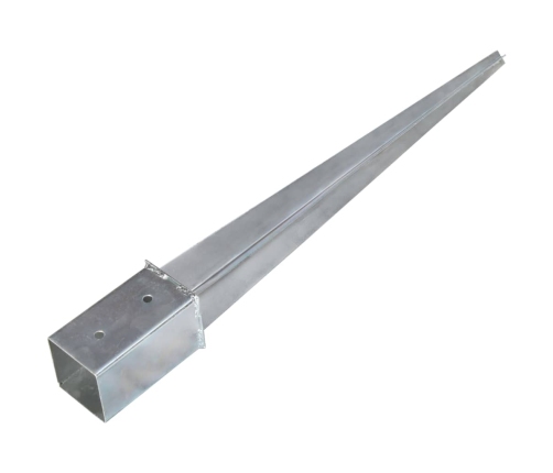 vidaXL zemes mietiņi, 6 gab., sudraba krāsa, 8x8x76 cm, tērauds