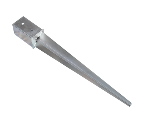 vidaXL zemes mietiņi, 12 gab., sudraba krāsa, 8x8x76 cm, tērauds