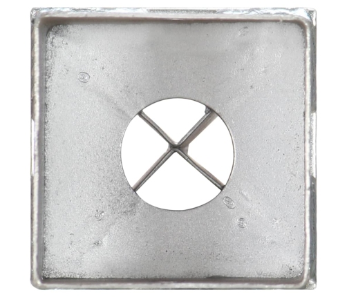 vidaXL zemes mietiņi, 12 gab., sudraba krāsa, 8x8x76 cm, tērauds