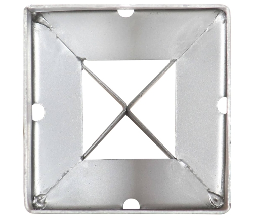 vidaXL zemes mietiņi, 6 gab., sudraba krāsa, 9x9x75 cm, tērauds