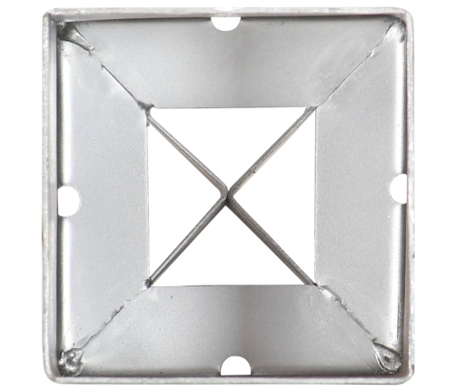 vidaXL zemes mietiņi, 12 gab., sudraba krāsa, 9x9x75 cm, tērauds