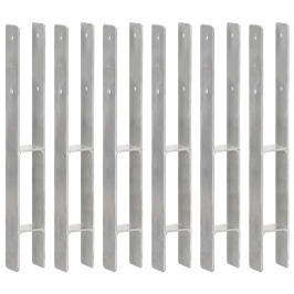 Žogu Stiprinājumi, 6 Gab., Sudraba Krāsa, 7X6X60 Cm, Tērauds Vidaxl Žogu Stiprinājumi, 6 Gab., Sudraba Krāsa, 7X6X60 Cm, Tērauds Vidaxl