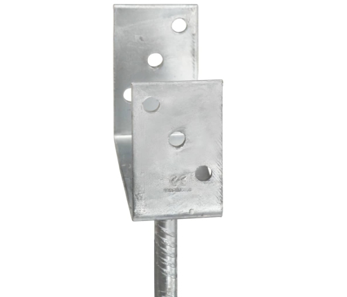 vidaXL žogu stiprinājumi, 6 gab., sudraba krāsa, 7x6x30 cm, tērauds