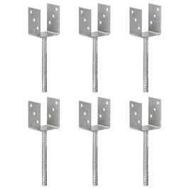Žogu Stiprinājumi, 6 Gab., Sudraba Krāsa, 8X6X30 Cm, Tērauds Vidaxl Žogu Stiprinājumi, 6 Gab., Sudraba Krāsa, 8X6X30 Cm, Tērauds Vidaxl