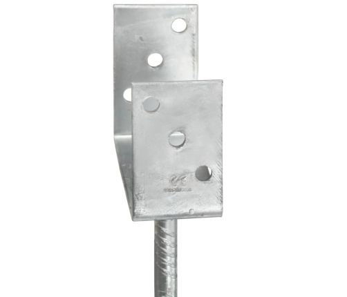 vidaXL žogu stiprinājumi, 6 gab., sudraba krāsa, 8x6x30 cm, tērauds