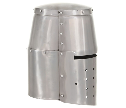 vidaXL viduslaiku bruņinieku ķivere, replika, sudraba krāsas tērauds