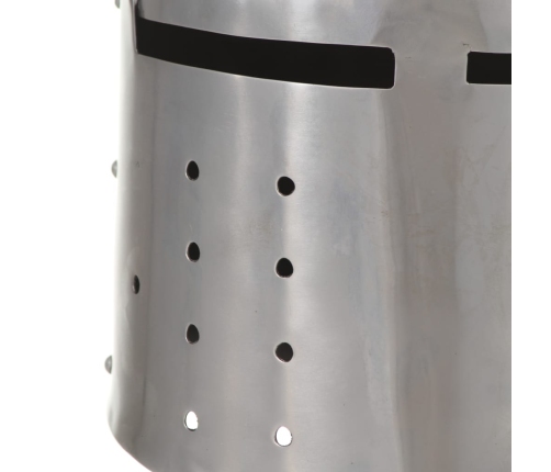 vidaXL viduslaiku bruņinieku ķivere, replika, sudraba krāsas tērauds