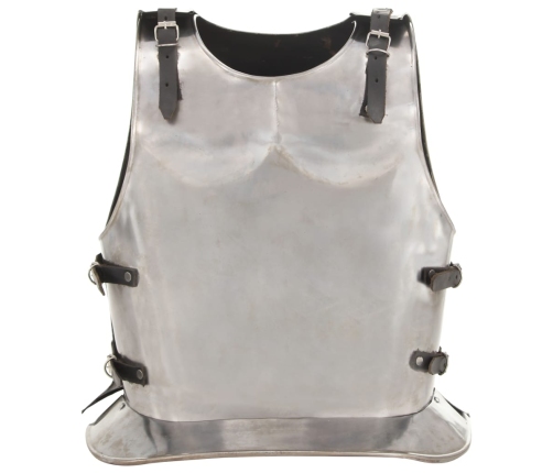 vidaXL viduslaiku bruņinieku bruņuveste, replika, sudrabains tērauds