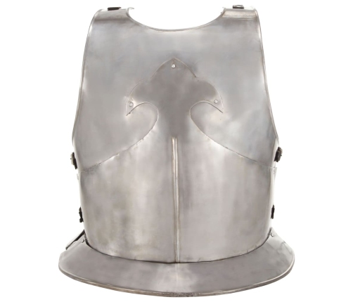 vidaXL viduslaiku bruņinieku bruņuveste, replika, sudrabains tērauds