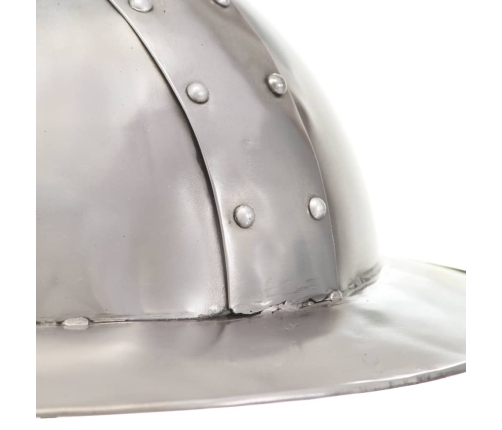 vidaXL viduslaiku bruņinieku ķivere, replika, sudraba krāsas tērauds